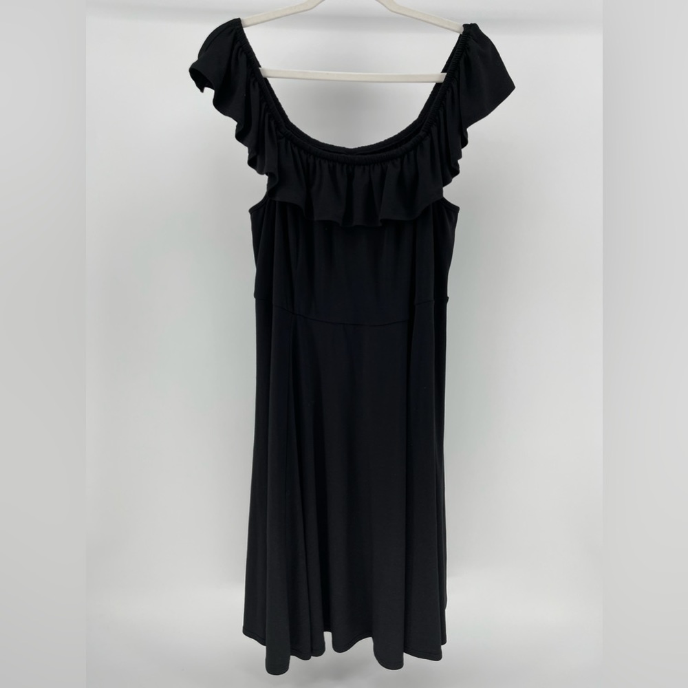 NWT Torrid Black Stretch Knit Off Shoulder Skater Dress, Women's 3X